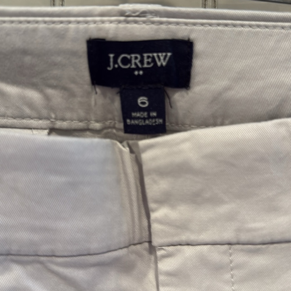 JCrew Cream Bermuda Shorts Cotton Twill - Picture 2 of 5